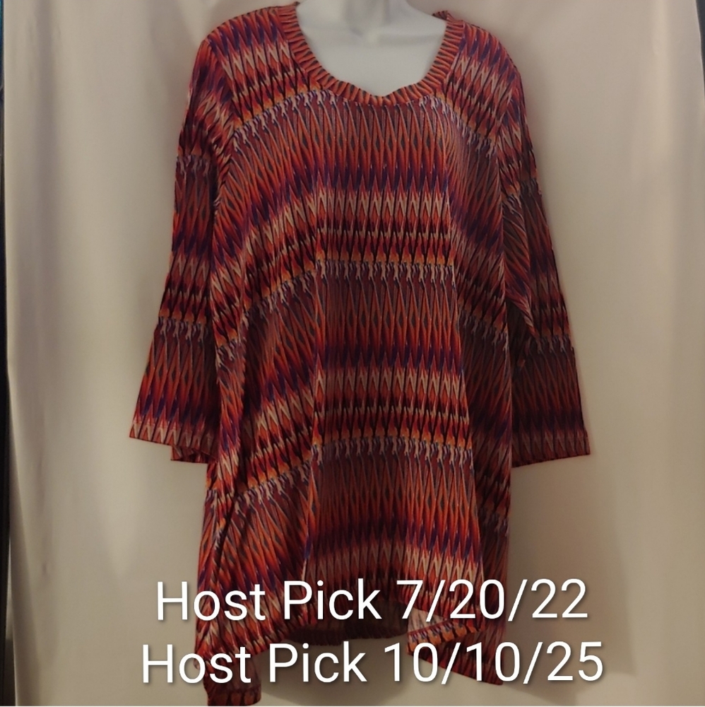 HP Women's Premise Multicolor Patterned Shirt, XXL